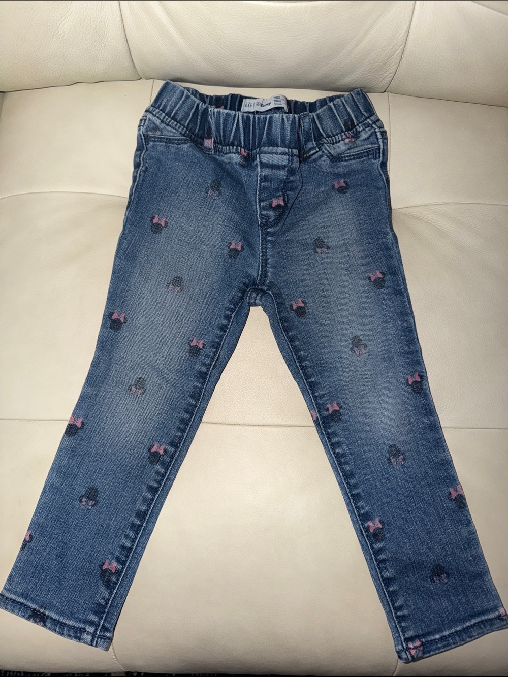 GAP Girls Blue Denim Jeans with Pink Bow Details